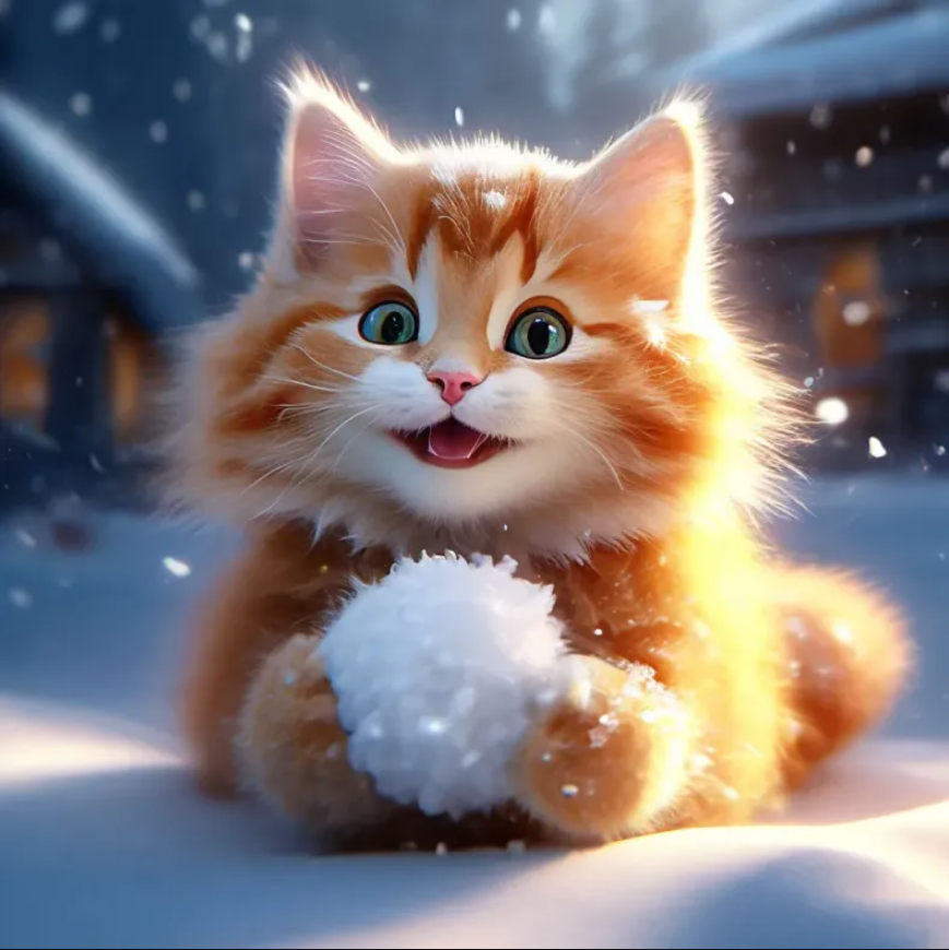 Enchanting charm in the snowy hills: The feline friends embark on exciting skiing journeys