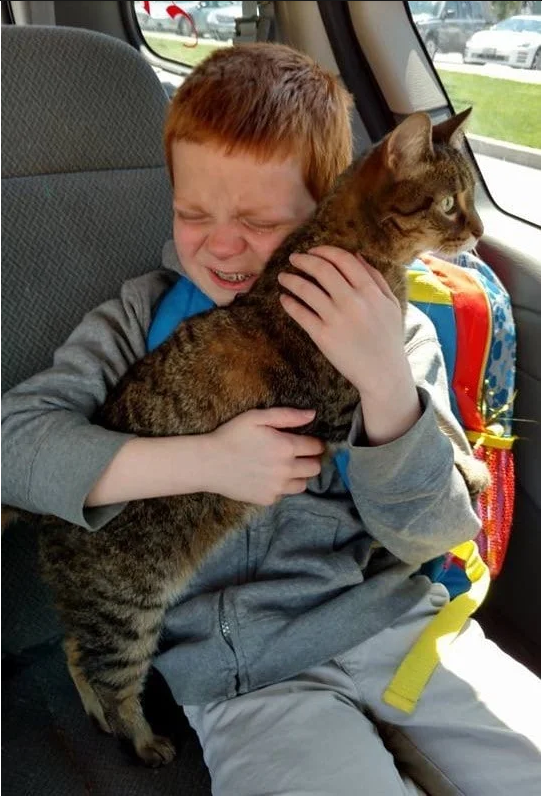 Autistic Boy is Brought to Tears by Reunion With His Cat, Austen had a forever best friend – his cat whose name is Autumn