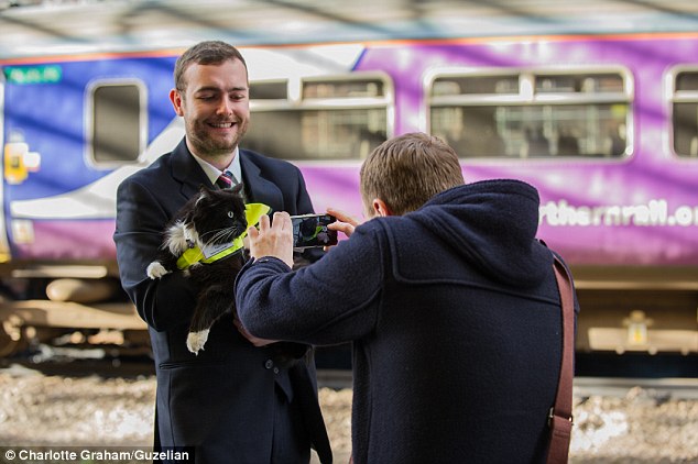 Ready for her close-up: The four-legged fur ball has gained fans at the station