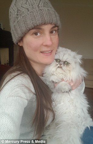 Pictured: 34-year-old Jenna Millward with her Chinchilla Persian cat named Wilfred