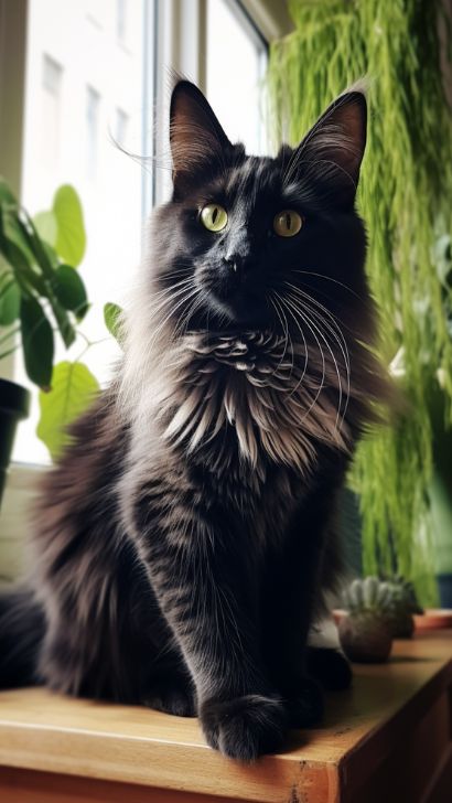 Black Norwegian Forest Cat