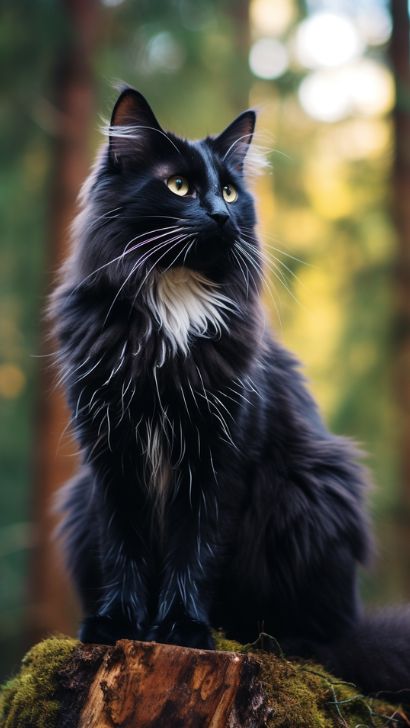 Black Norwegian Forest Cat