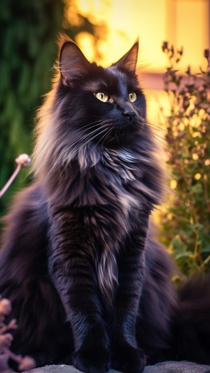 Black Norwegian Forest Cat