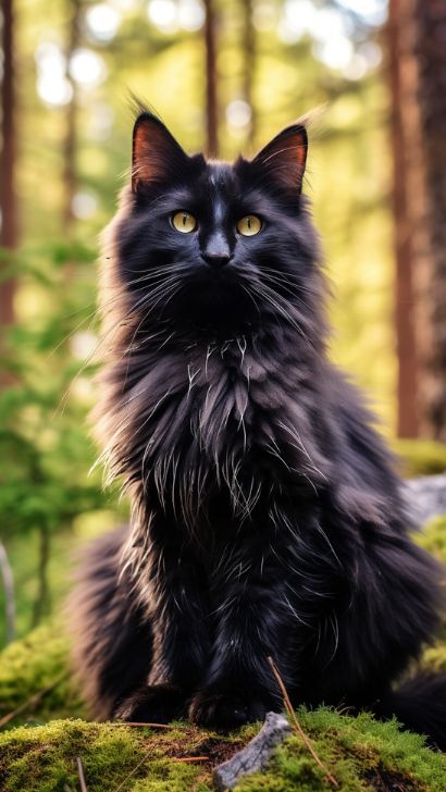 Black Norwegian Forest Cat 8