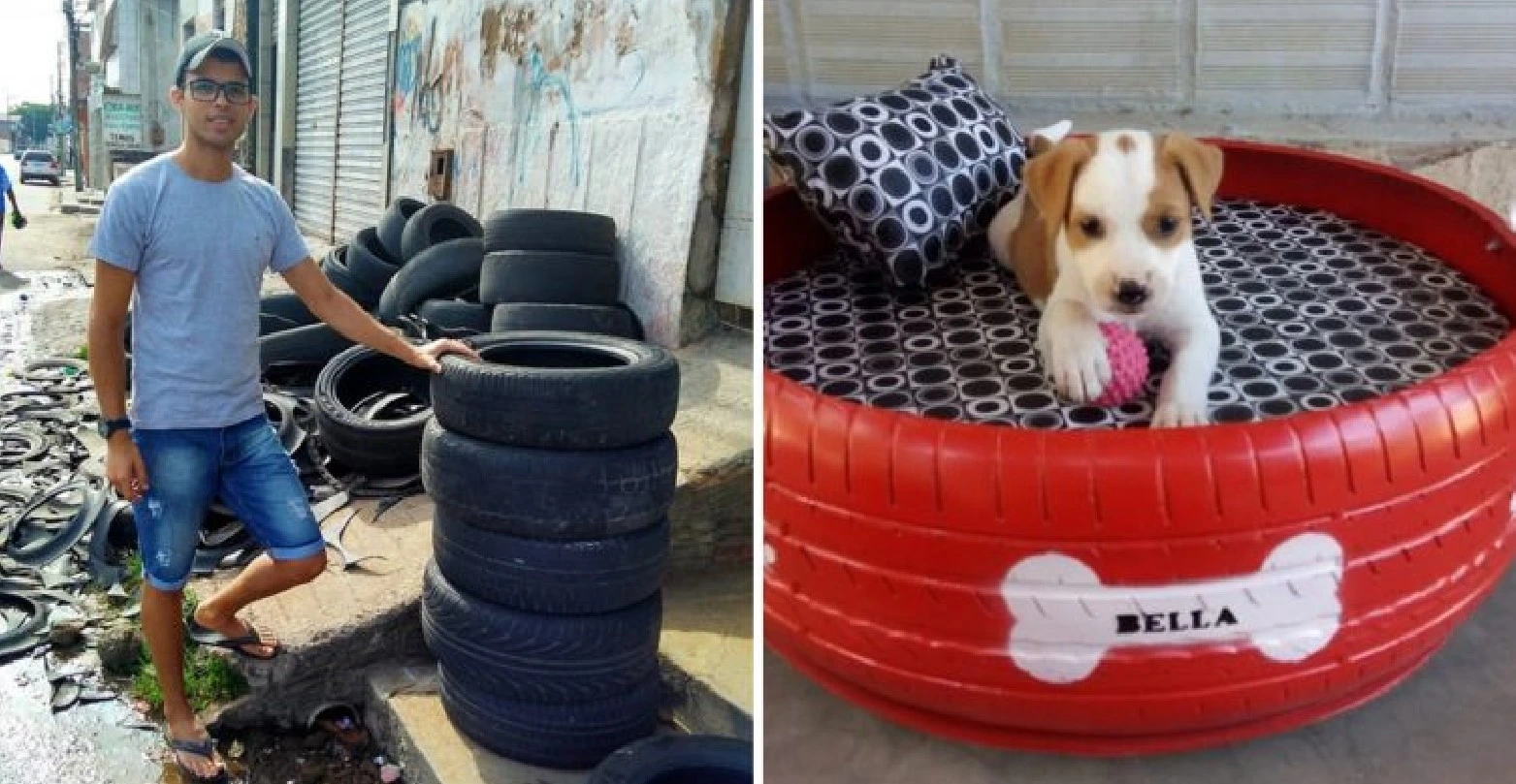 This Guy Transforms Useless Tires Into Different Useful Things, Such As Animal Beds