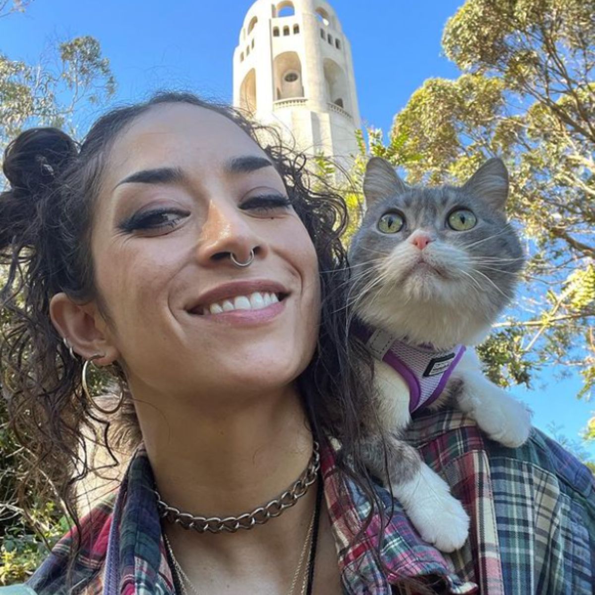 beautiful woman and cat