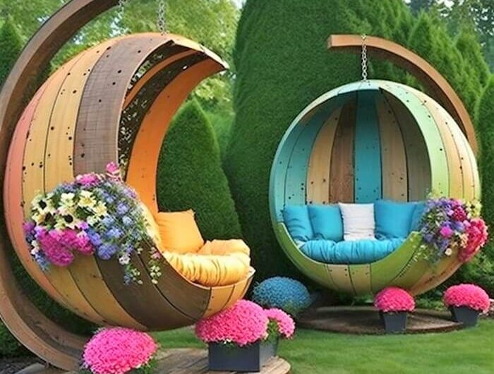 38 Great ıdeas for a wooden swıng for a dreamƴ ƴet luxurıous garden