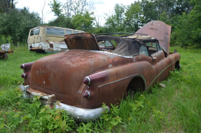  The 1953 Skylark convertible, one of 1690 built. This one was red and has been in the seller's family for many years, perhaps since new. It is body number 1132.