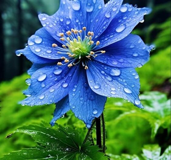 The Enchantıng World of Blue and Green Flowers