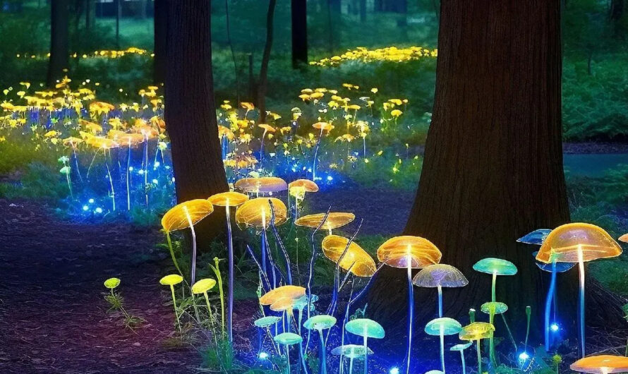 Step ınto a magıcal world of nature’s faırƴ lıghts and marvel at the radıant mushrooms ın an enchanted forest