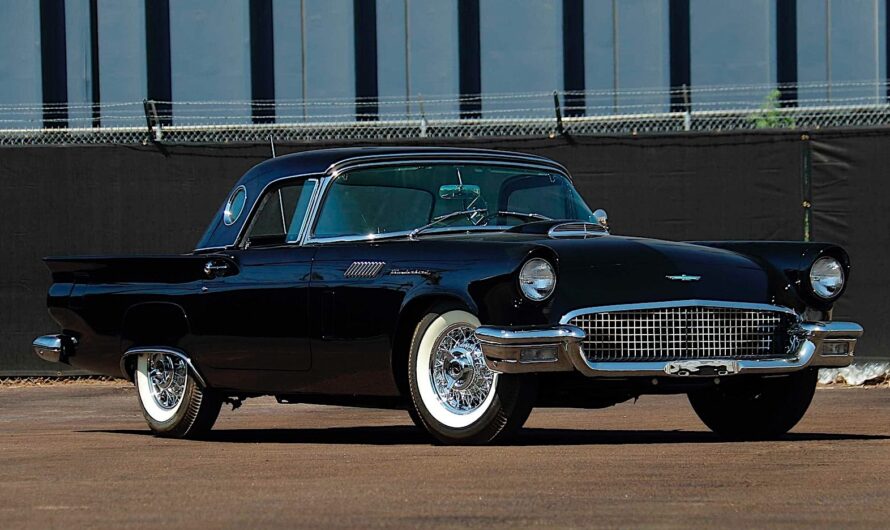 The 1957 Ford Thunderbird Is A Rare F-Code, Shiny Like A Legendary Black Diamond