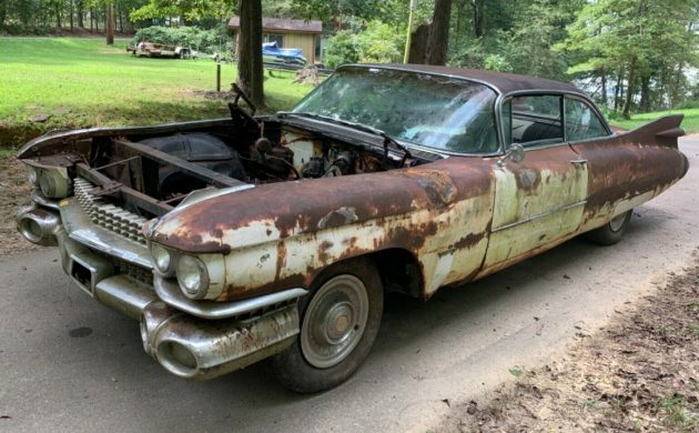 The mysterious story behind the unfortunate 1959 Cadillac Coupe De Ville full of rust