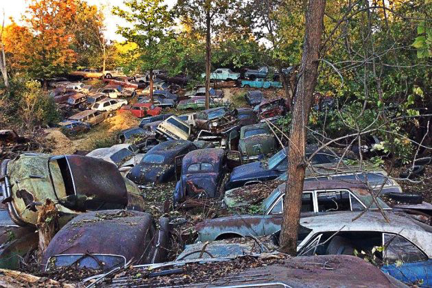 Thousands Of Classic Cars Are Buried Deep In The Forest Like A Scrap Yard Hard To Recover