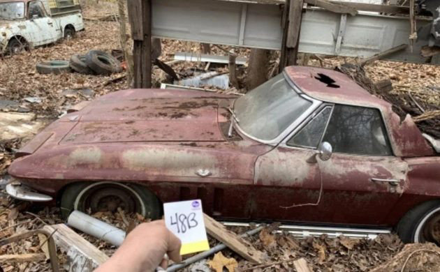 The Father of the Corvette – This sad-looking 1960s Chevrolet Corvette C2 has been lying out in the cold for decades