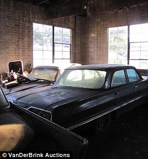 Rusting: The majority of the 500-or-so vehicles belonging to Ray and Mildred Lembrecht are lying outside on their private lot - while others have pride of place in the sealed garage in town