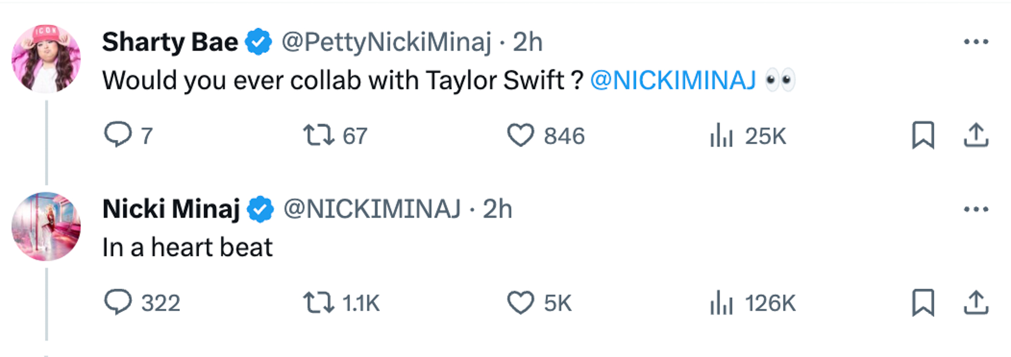 Nicki Minaj praises Taylor Swift