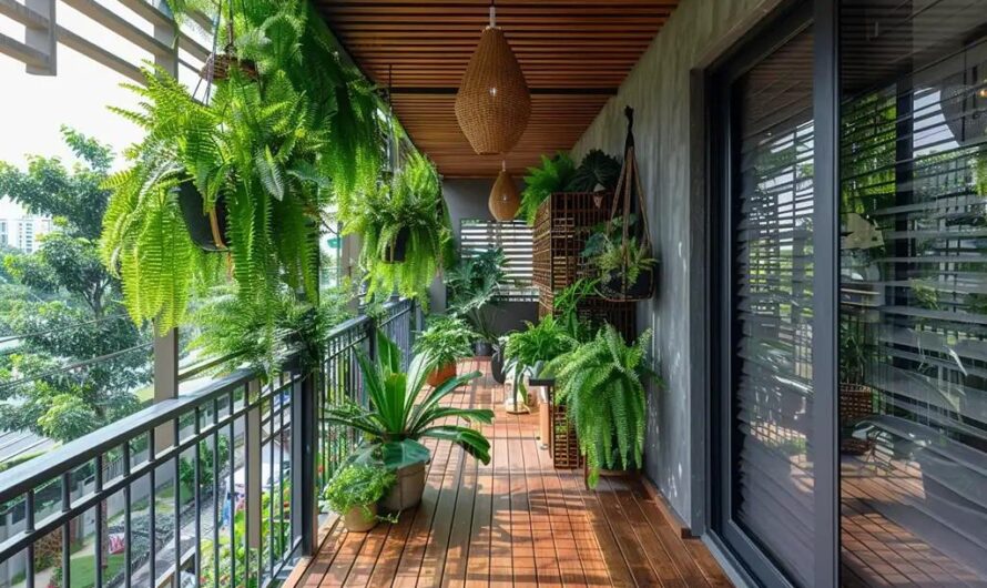 Ideas for decoratıng the house too “Potted ferns” add freshness to your balcony, beautıful and easy to care for.